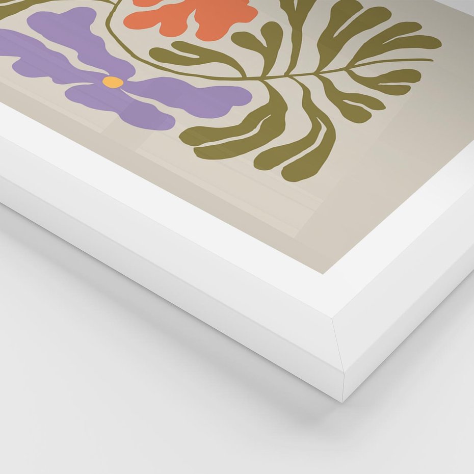 Plakat w ramie 40x50 - Bezgraniczne Impresje - kwiaty, abstrakcja - rama biała