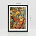 Plakat w ramie 30x40 - Księga Surrealnych Wyobrażeń - abstrakcyjny obraz owoców, jak picasso - rama czarna