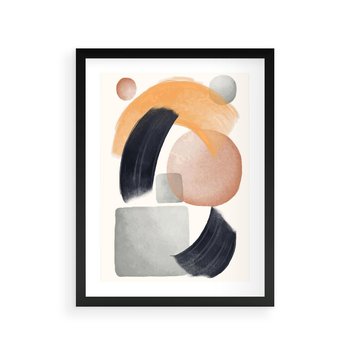 Plakat w ramie 30x40 - Graficzna Kreatywność - abstrakcyjna grafika, plamy - rama czarna