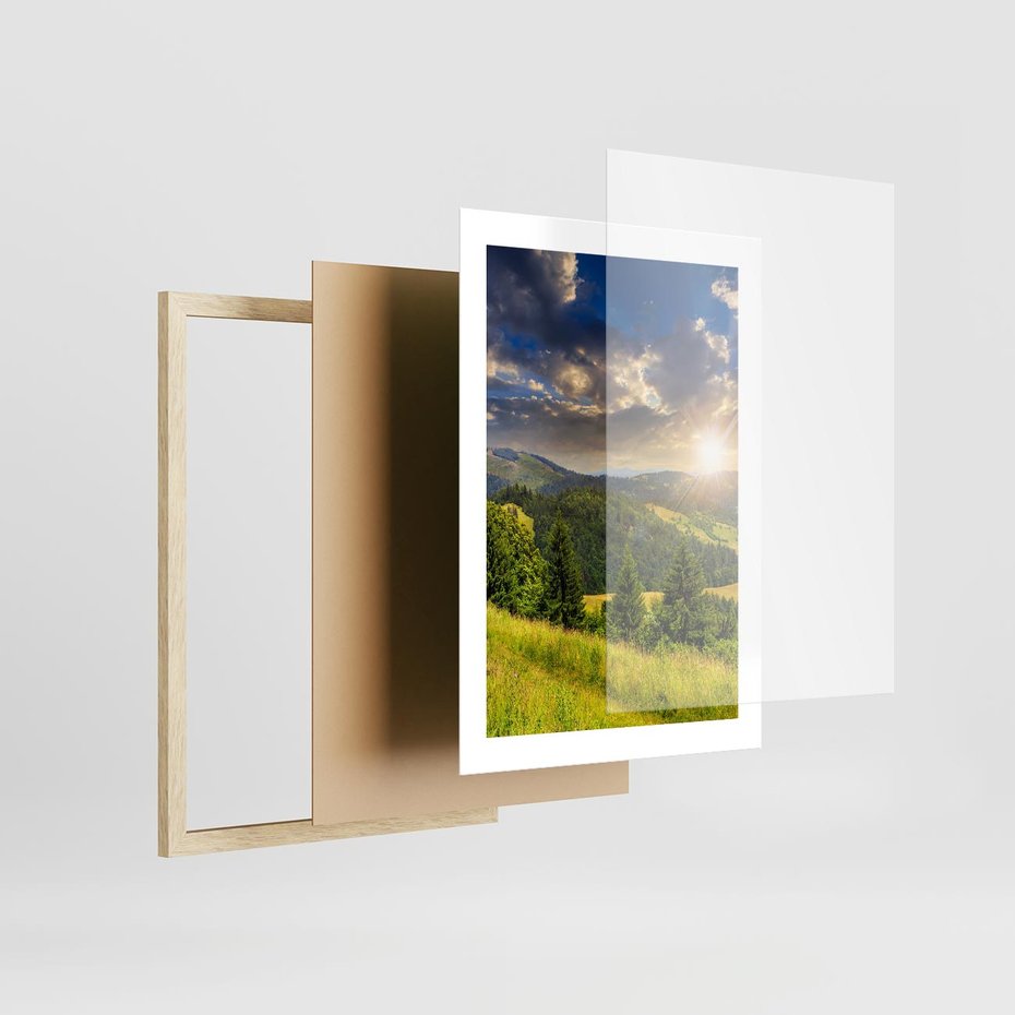 Plakat w ramie 30x40 - Pejzaż w perspektywie - pejzaż, perspektywa - rama drewno