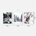 Zestaw obrazy w ramie 50x70 galeria - Renifer, zima, las, pejzaż, natura - rama biała