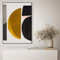 Obraz w ramie 50x70 - Tajemnice sztuki odkryte - geometryczne półkola, kształty - rama czarna