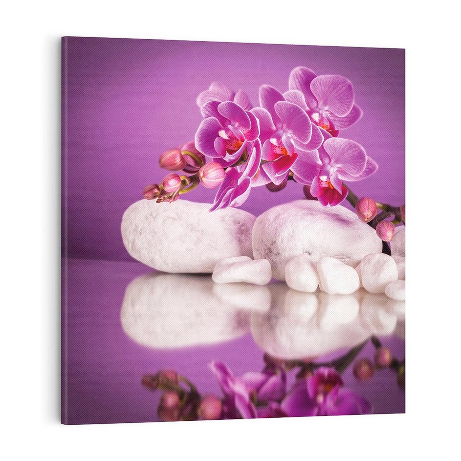 Obraz na płótnie 70x70 - Kwiatowy Relaks - orchidea, kwiat