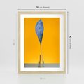 Plakat w ramie 30x40 - Niebiańskie liście - liść, liście - rama drewno