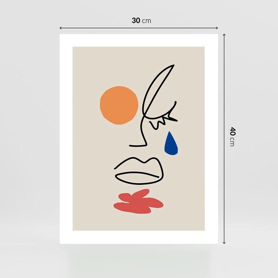 Plakat bez ramy 30x40 - Impresje Plam - abstrakcyjny obraz, przypomina twarz