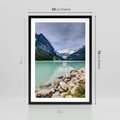 Plakat w ramie 50x70 - Górskie jezioro - spokój i piękno - jezioro, górskie - rama czarna