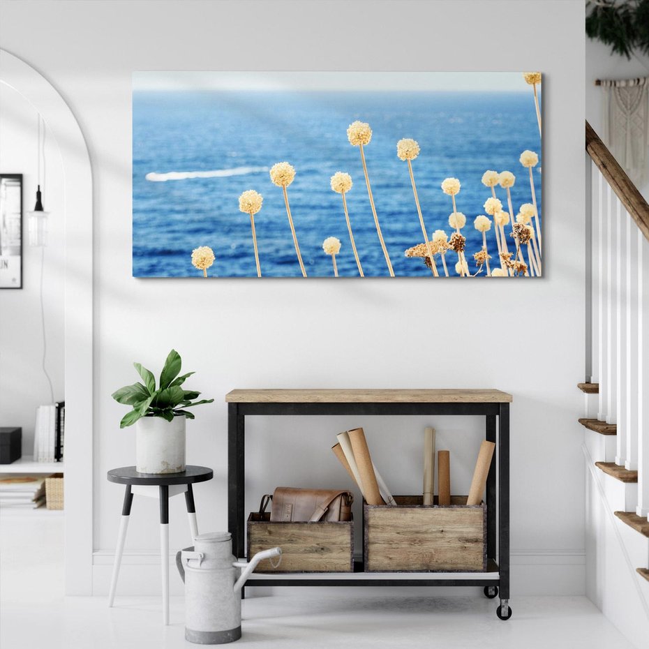 Obraz na płótnie 140x70 - Kontrasty Natury - fotografia, pierwszy plan sucha roślinność