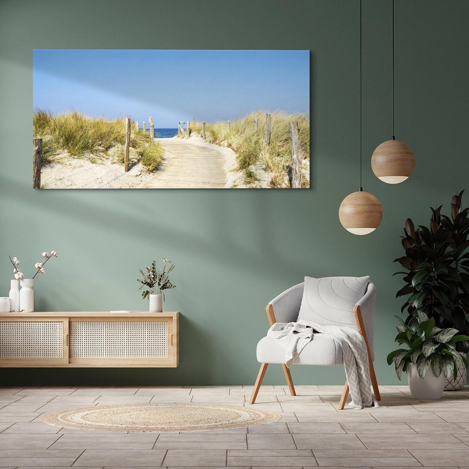 Obraz na płótnie 140x70 - Plaża: magia morza i wydm - plaża, morze