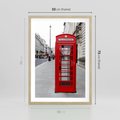 Plakat w ramie 50x70 - Londyńska budka w perspektywie - budka, Londyn - rama drewno