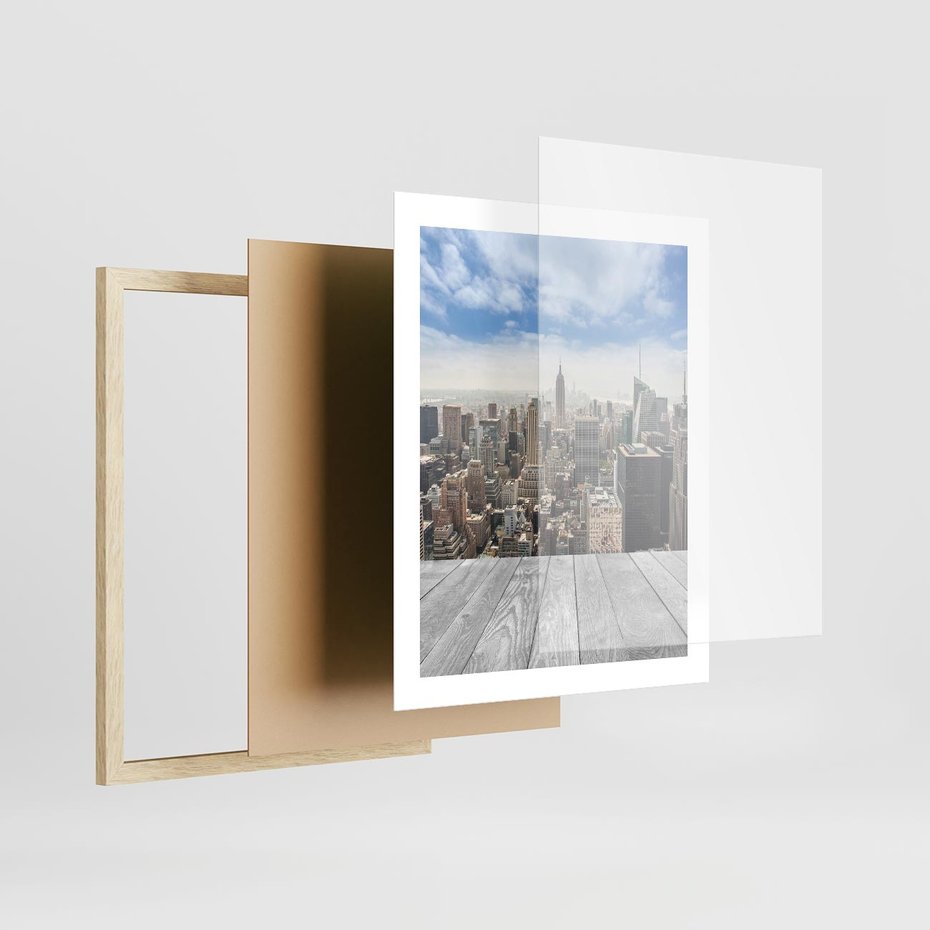 Plakat w ramie 40x50 - Nowojorska energia miejsca - Nowy Jork, miasto - rama drewno