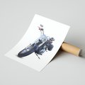 Plakat bez ramy 50x70 - Motocykl w ruchu - motor, bike