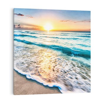 Obraz na płótnie 40x40 - Spokój morza: moment relaksu - plaża, morze