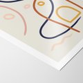 Plakat bez ramy 21x30 - Mgnienie Oka - abstrakcja w stylu picasso, beżowe tło
