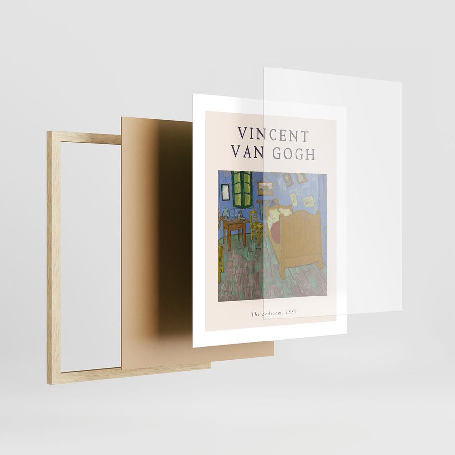 Plakat w ramie 40x50 - Reprodukcja van Gogha - vincent van gogh, reprodukcja - rama drewno