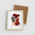 Plakat w ramie 40x50 - Boho Przenikanie - abstrakcyjna sztuka, boho kształty - rama drewno