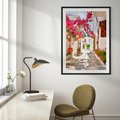 Plakat bez ramy 30x40 - Kwiatowa uliczka wakacji - kwiaty, uliczka