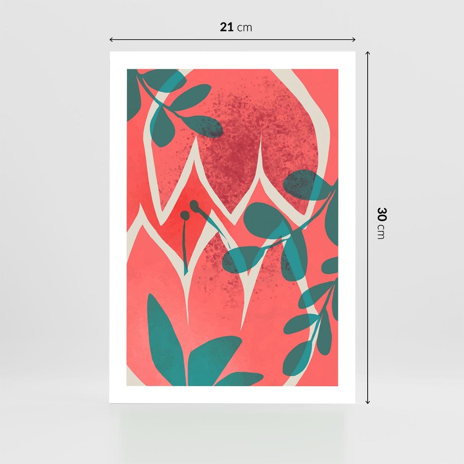 Plakat bez ramy 21x30 - Migotliwe Kształty Plam - nowoczesny plakat, abstrakcyjne kwiaty