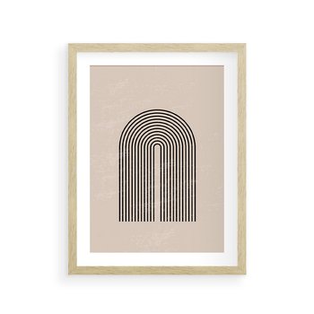 Plakat w ramie 30x40 - Migocące Echa - abstrakcyjne linie, geometria - rama drewno