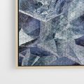 Obraz w ramie 100x70 - Melodia mgieł i marzeń - abstrakcja w kolorze granatu, przypominająca górę lodową - rama drewno
