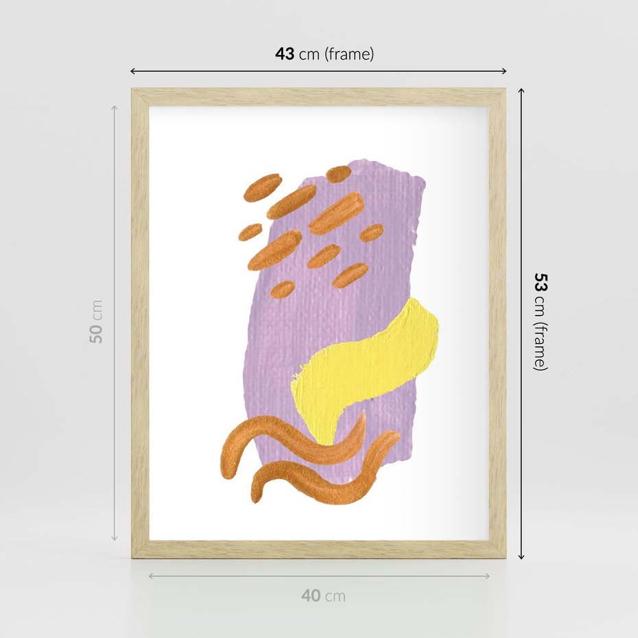 Plakat w ramie 40x50 - Kolorowe Pastelowe Spektrum - akwarela, minimalizm - rama drewno