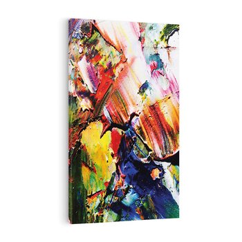 Obraz na płótnie 80x120 - Szalejące ognie kolorów - abstrakcja, farby olejne