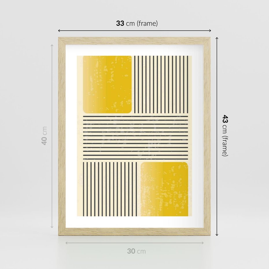 Plakat w ramie 30x40 - Geometria w Ruchu - geometria, proste linie - rama drewno