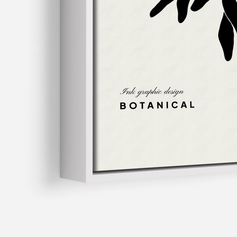 Obraz w ramie 80x120 - Szept kwiatowej wyobraźni - czarno biała grafika, roślinność - rama biała