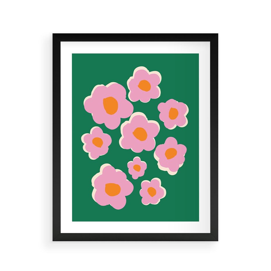 Plakat w ramie 40x50 - Przenikające Refleksje - abstrakcyjny plakat, boho styl - rama czarna