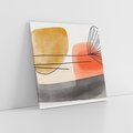 Obraz na płótnie 60x60 - Roślinny Szkic - abstrakcyjne, nieregularne plamy łososiowego koloru