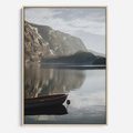 Obraz w ramie 50x70 - Refleksje Natury - morze, łódka - rama drewno