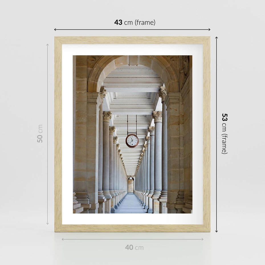 Plakat w ramie 40x50 - Kolumny Czasu - architektura, kolumny - rama drewno