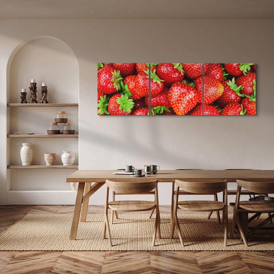 Obraz na płótnie 150x50 - Słodkie kuszenie - truskawki, owoce