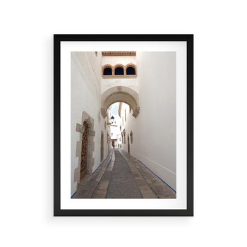 Plakat w ramie 50x70 - Perspektywiczna Magia Uliczki - uliczka, perspektywa - rama czarna