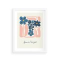 Plakat w ramie 30x40 - Linie kwiatowych marzeń - minimalistyczna kwiatowa kompozycja, pastelowe kolory - rama biała