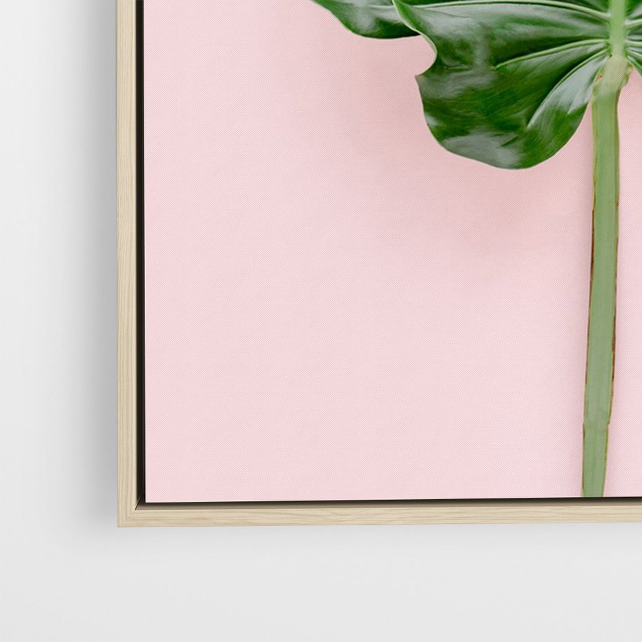 Obraz w ramie 70x100 - Egzotyczna Roślinność - liście, monstera - rama drewno