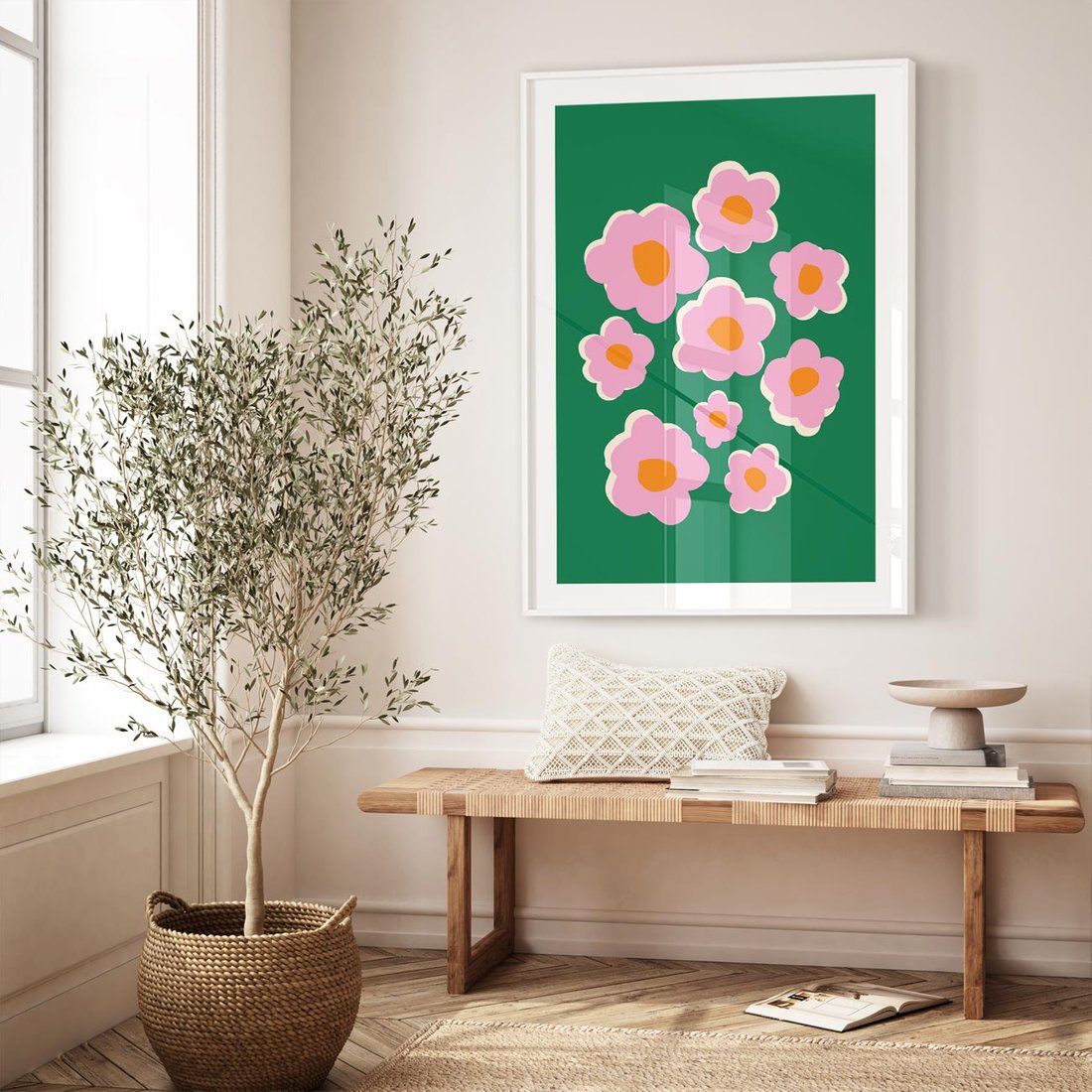 Plakat bez ramy 40x50 - Przenikające Refleksje - abstrakcyjny plakat, boho styl