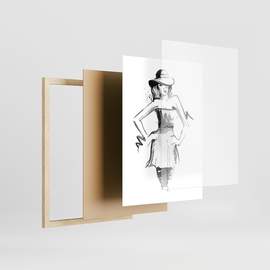 Plakat w ramie 50x70 - Piękno mody i urody - beauty, fashion - rama drewno