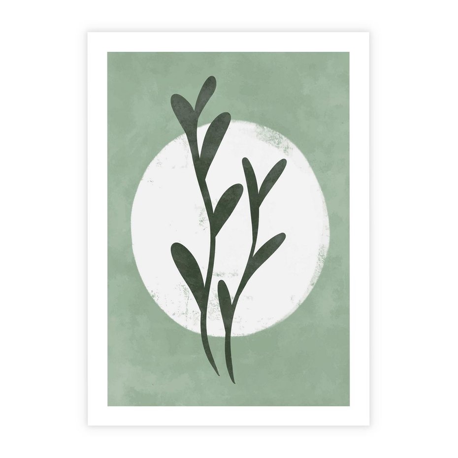 Plakat bez ramy 30x40 - Kształty Zielonego Ukojenia - zielony plakat, roślinne motywy