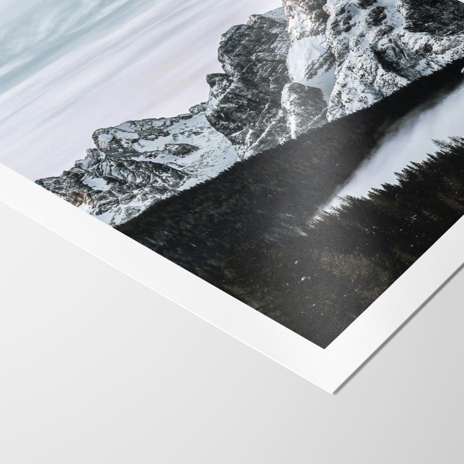 Plakat bez ramy 30x40 - Malowniczy Krajobraz ze Śniegiem - góry, śnieg