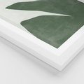 Plakat w ramie 30x40 - Oaza Harmonii - abstrakcyjny kształt, zielony plakat - rama biała