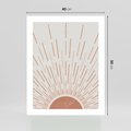 Plakat bez ramy 40x50 - Słońce w Stylu Boho - słońce, grafika boho