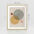 Plakat w ramie 40x50 - Boho Światło - abstrakcyjna sztuka, boho kształty - rama drewno