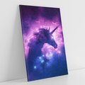 Obraz na płótnie 50x70 - Mityczna podróż - kosmos, jednorożec