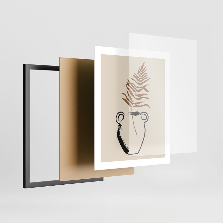 Plakat w ramie 40x50 - Wewnętrzne Opowieści - boho, nowoczesna sztuka - rama czarna