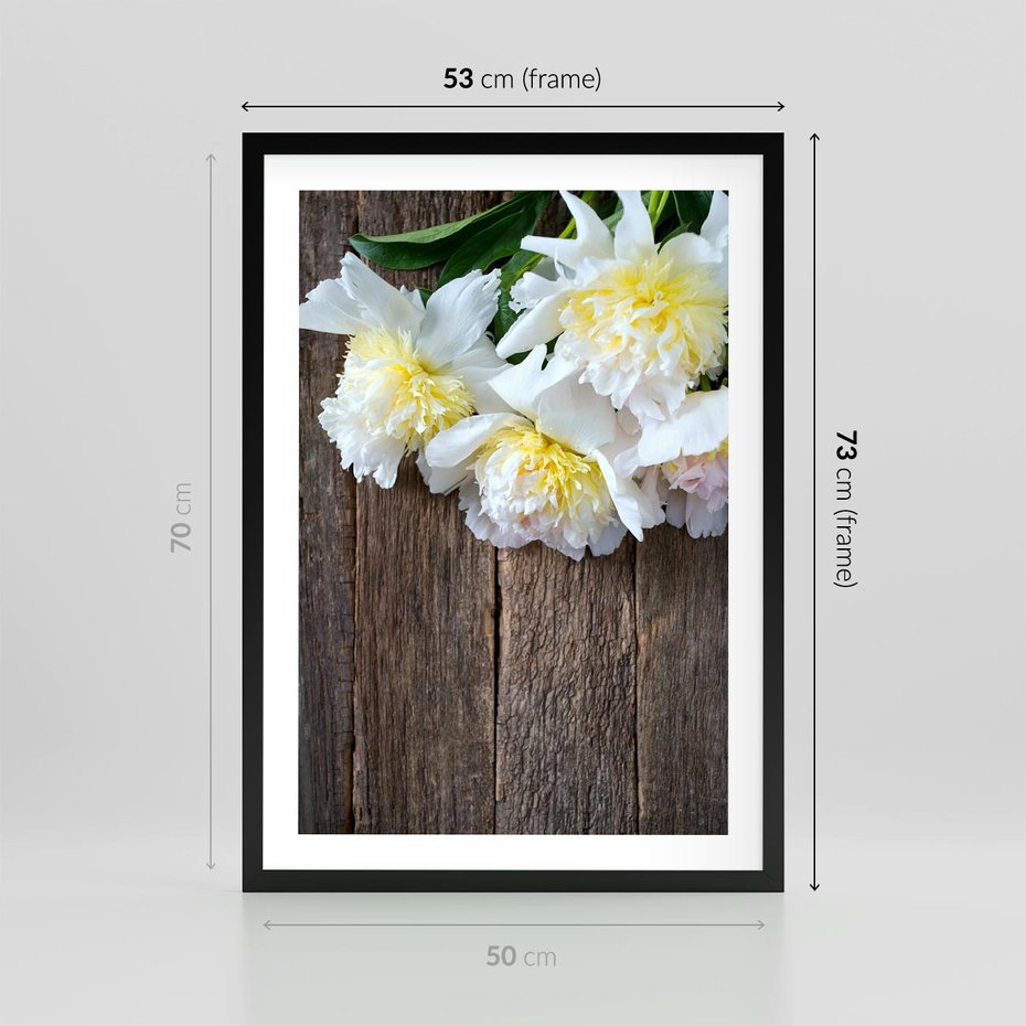 Plakat w ramie 50x70 - Relaksująca Harmonia - kwiaty, spa - rama czarna