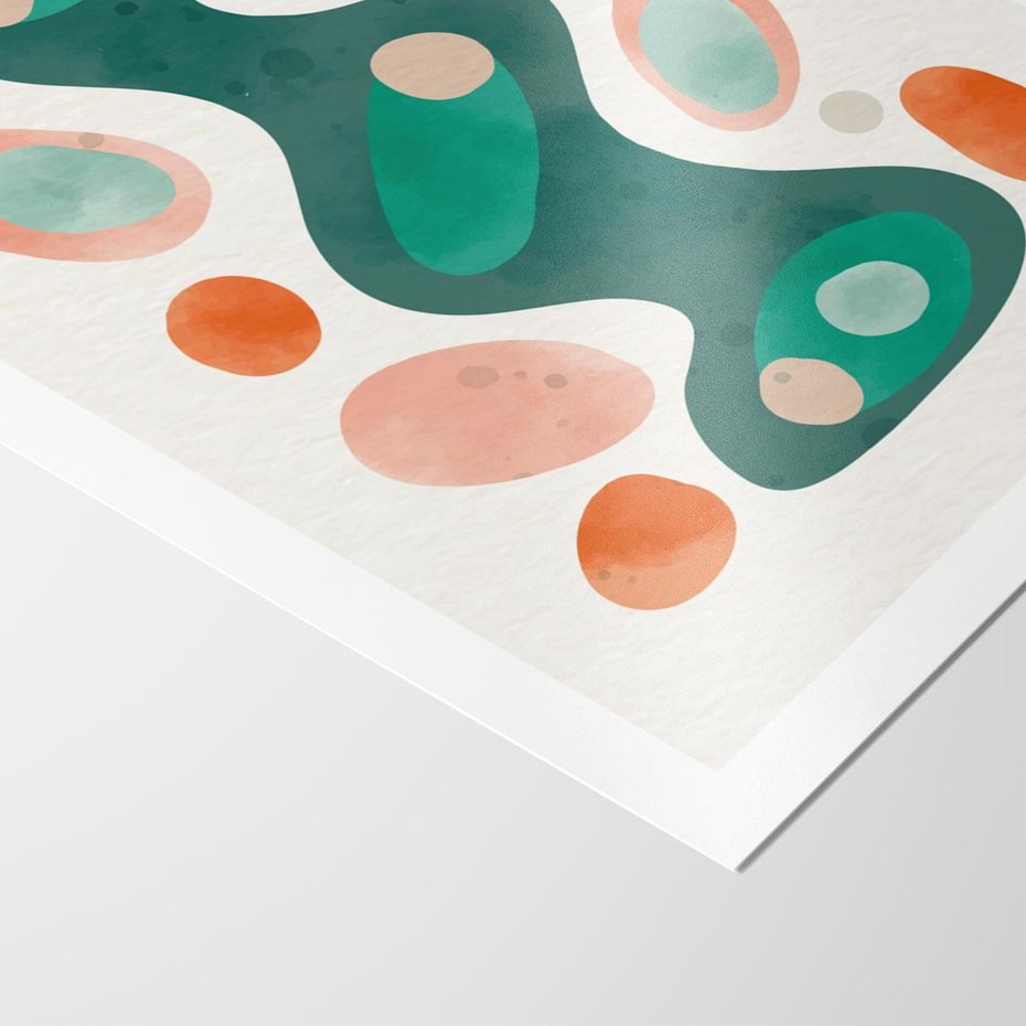 Plakat bez ramy 40x50 - Wewnętrzne Spektrum - abstrakcyjne formy, dominujący kolor zielony