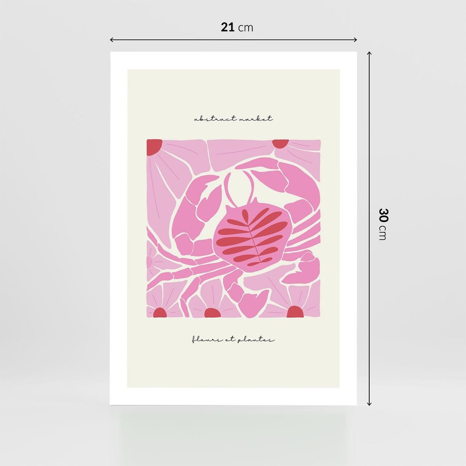 Plakat bez ramy 21x30 - Rozświetlone Impresje - abstrakcyjny plakat, krab