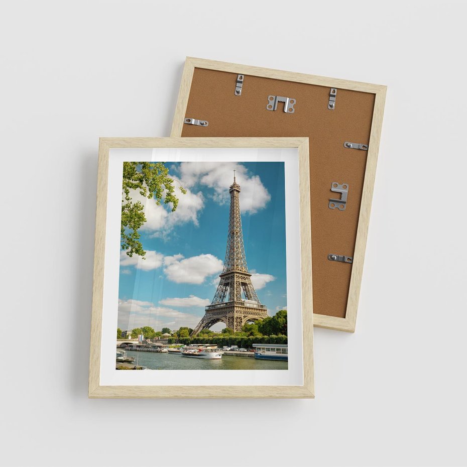 Plakat w ramie 40x50 - Paryż Eiffla - Paryż, Eiffla - rama drewno