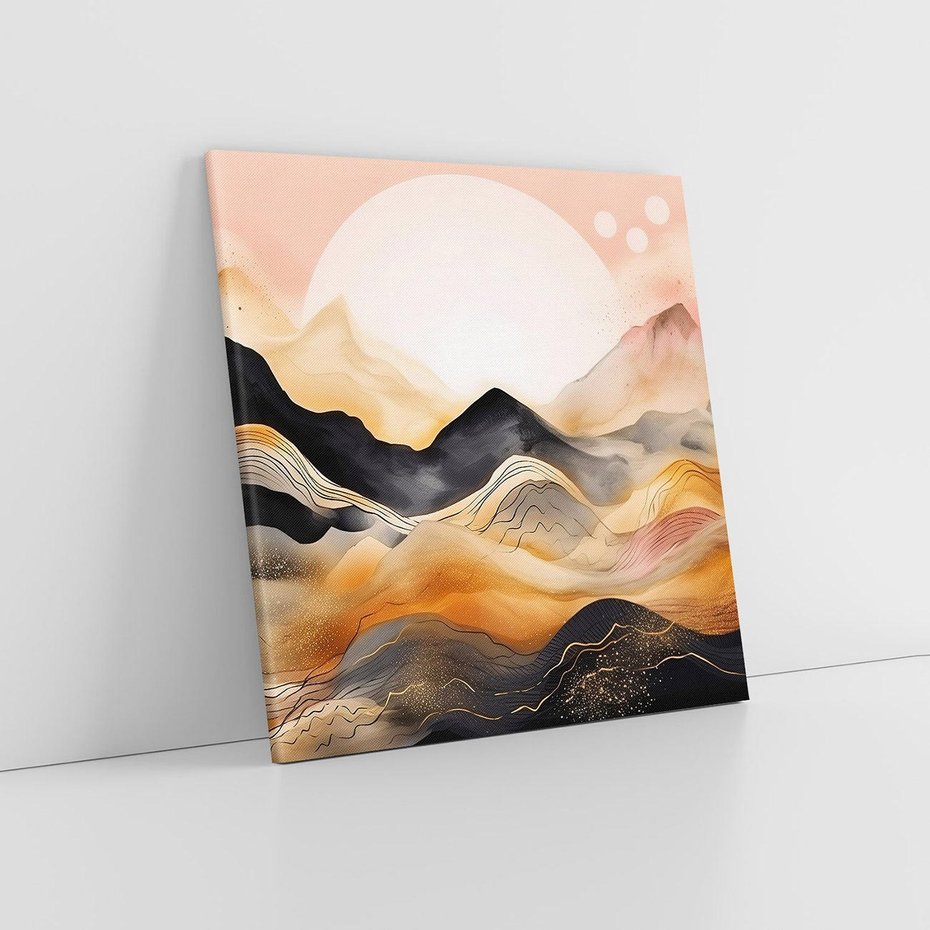 Obraz na płótnie 70x70 - Grafika Zachodu - nowoczesna grafika, odcienie pastelowe