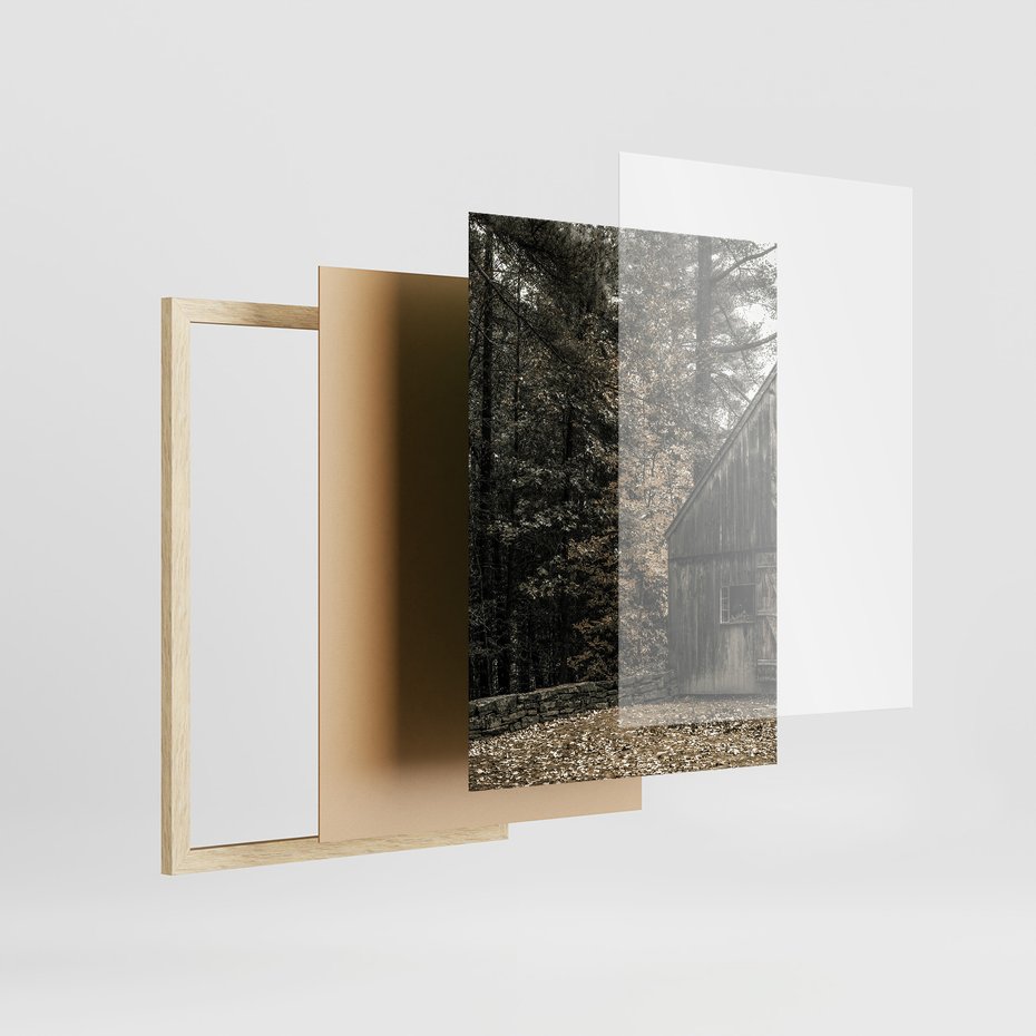 Zestaw obrazy w ramie 40x50 galeria - Spokój, cytat, typografia, rustykalny - rama drewno